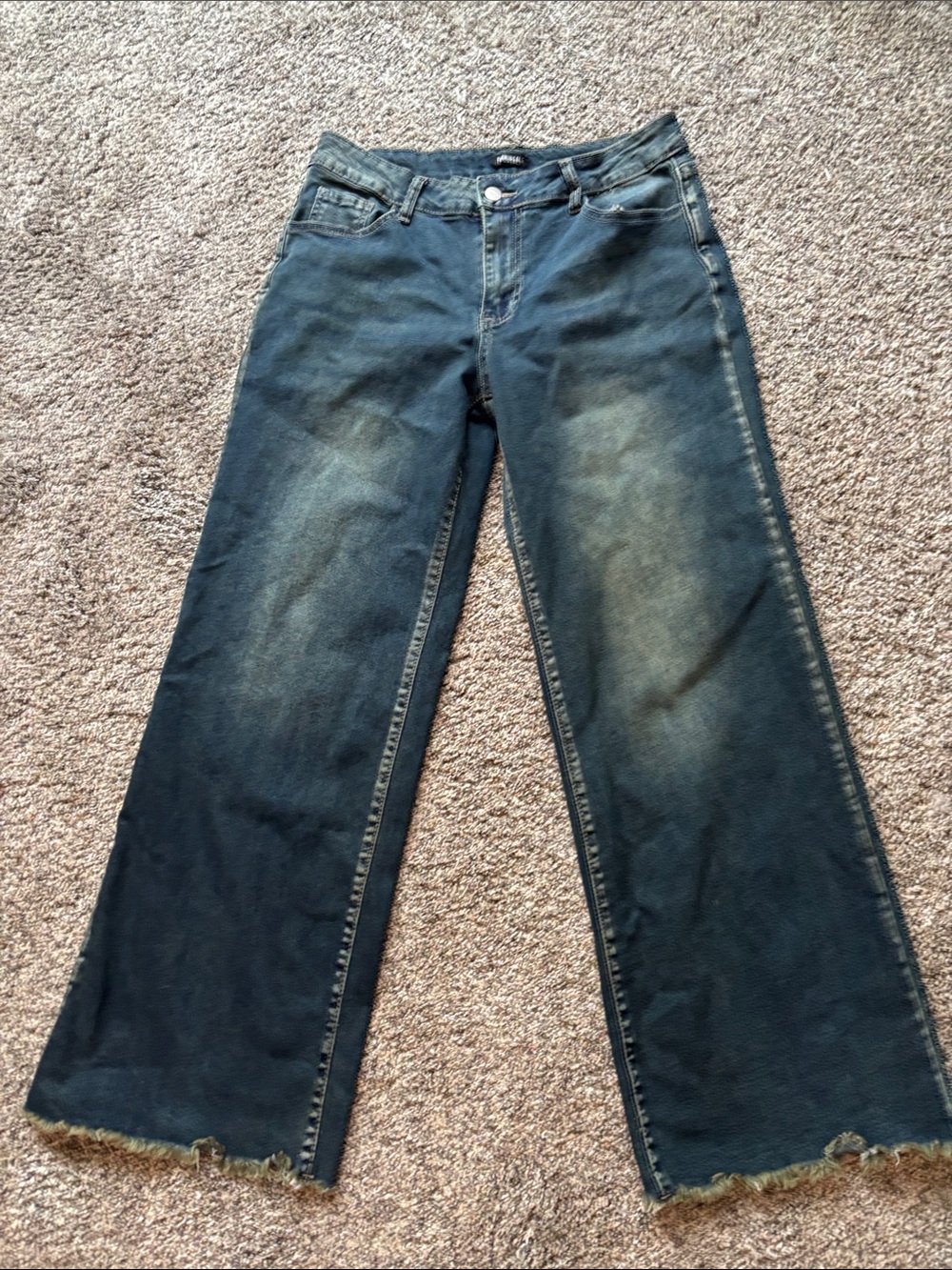 Wide Leg Women’s Jeans in Dark Blue Wash